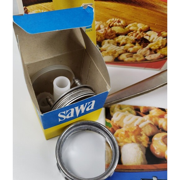 Vintage SAWA 2000 Standard Metal Cookie Press Decorator Gun With Box 1970s - Picture 16 of 16